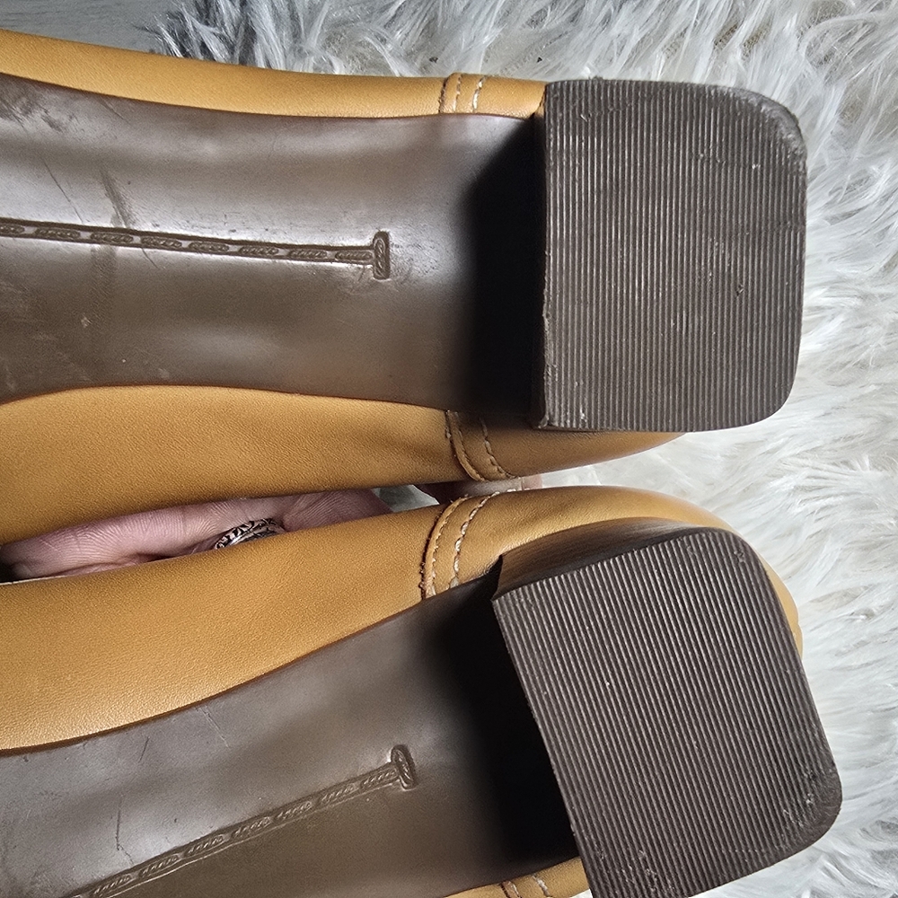 Etienne Aigner Vintage Dress Shoes Mustard Yellow Tan Leather Shoes-Size 8.5 - Picture 16 of 16